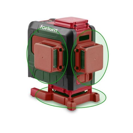 FORTUM Laser samonivelačný, 3D zelený, 3 líniový, 30m